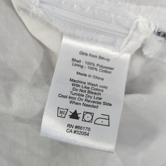 Girl from Saroy Polkadot Chiffon Blouse Cami Top White & Navy Sz 2 - Picture 6 of 7